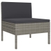 Set de muebles de jardín 8 pzas y cojines ratán sintético gris