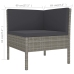 Set de muebles de jardín 8 pzas y cojines ratán sintético gris