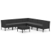 Set de muebles de jardín 8 pzas y cojines ratán sintético negro
