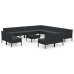 Set de muebles de jardín 14 pzas cojines ratán sintético negro