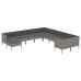 Set de muebles de jardín 11 pzas y cojines ratán sintético gris