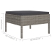 Set de muebles de jardín 12 pzas y cojines ratán sintético gris