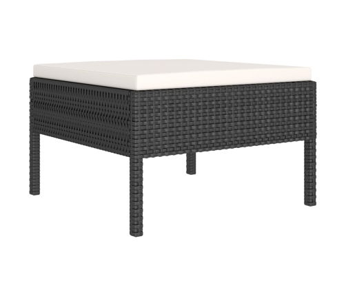 Set de muebles de jardín 8 pzas y cojines ratán sintético negro
