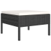 Set de muebles de jardín 8 pzas y cojines ratán sintético negro