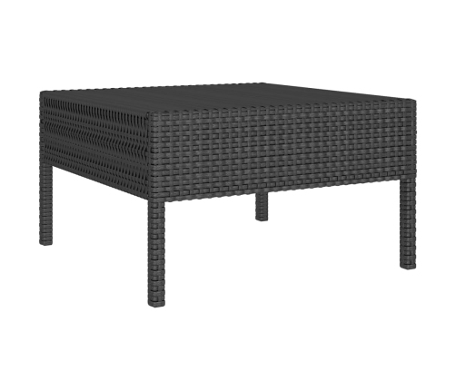 Set de muebles de jardín 8 pzas y cojines ratán sintético negro
