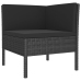 Set de muebles de jardín 8 pzas y cojines ratán sintético negro
