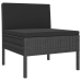 Set de muebles de jardín 8 pzas y cojines ratán sintético negro