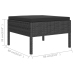 Set de muebles de jardín 8 pzas y cojines ratán sintético negro