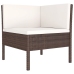 Set muebles de jardín 9 pzas y cojines ratán sintético marrón