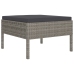 Set de muebles de jardín 10 pzas y cojines ratán sintético gris