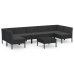 Set de muebles de jardín 8 pzas y cojines ratán sintético negro