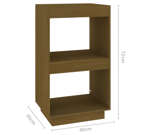 Estantería de madera maciza de pino marrón miel 40x35x71 cm