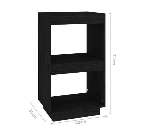 Estantería de madera maciza de pino negro 40x35x71 cm