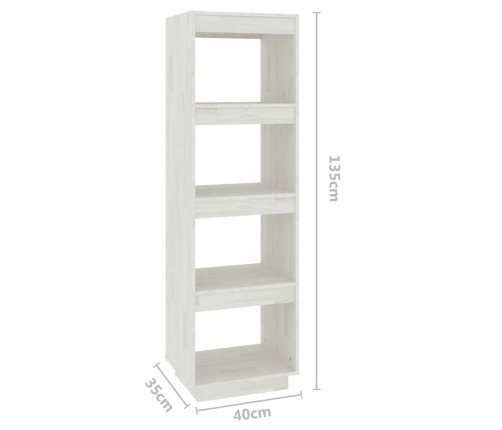 Estantería/divisor de espacios madera pino blanco 40x35x135 cm