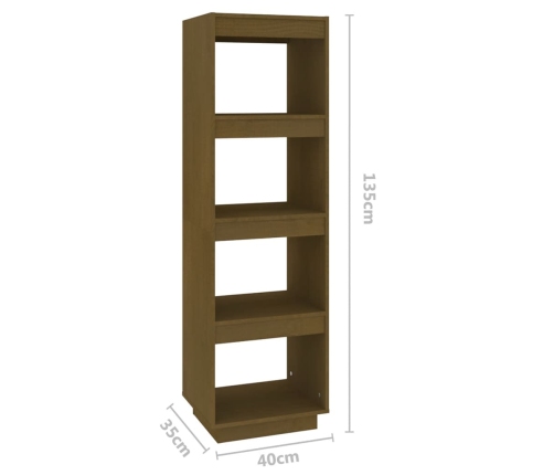 vidaXL Estantería/divisor de espacios pino marrón miel 40x35x135 cm