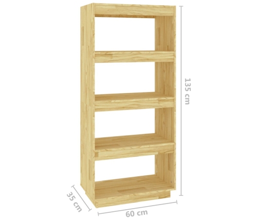 Estantería/divisor de espacios madera maciza pino 60x35x135 cm