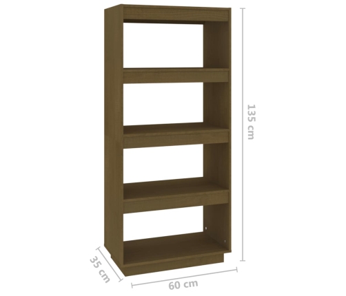 vidaXL Estantería/divisor de espacios madera pino marrón 60x35x135 cm