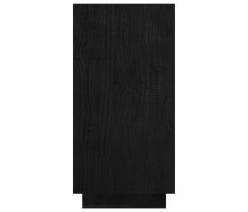 Estantería de madera maciza de pino negra 80x35x71 cm