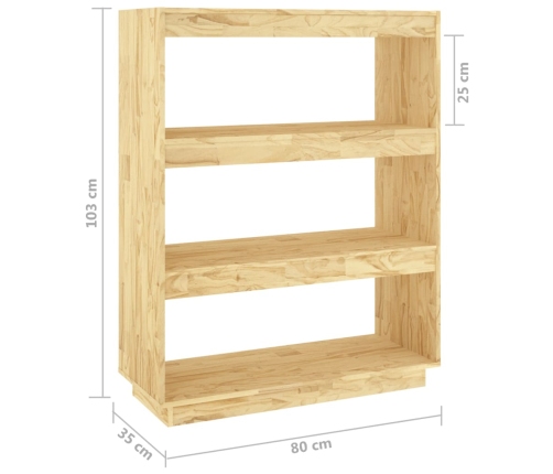 vidaXL Estantería/divisor de espacios madera maciza pino 80x35x103 cm