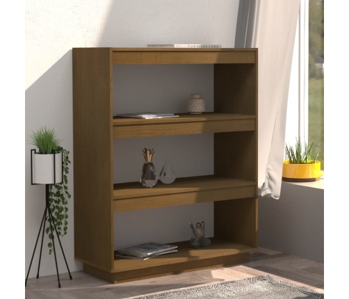 vidaXL Estantería/divisor espacio madera pino marrón miel 80x35x103 cm