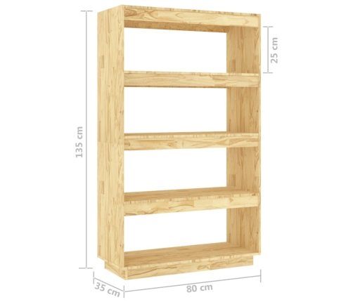 Estantería/divisor de espacios madera maciza pino 80x35x135 cm