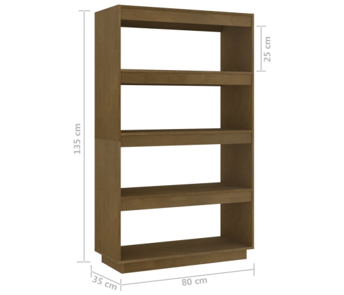 vidaXL Estantería/divisor de espacios pino marrón miel 80x35x135 cm