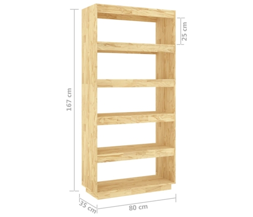 Estantería/divisor de espacios madera maciza pino 80x35x167 cm