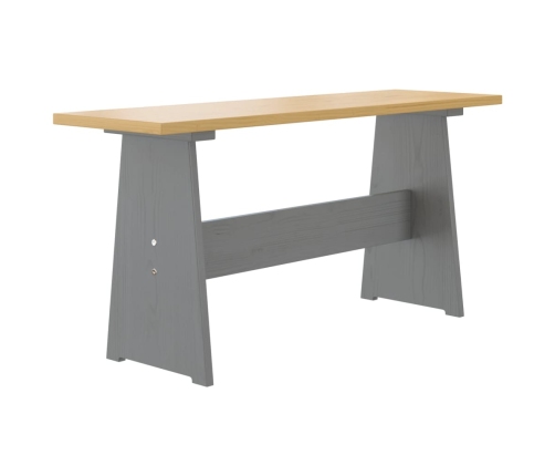 Juego de comedor REINE 3 pzas madera maciza de pino marrón gris