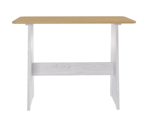 Juego de comedor REINE 3 pzas madera maciza pino marrón blanco