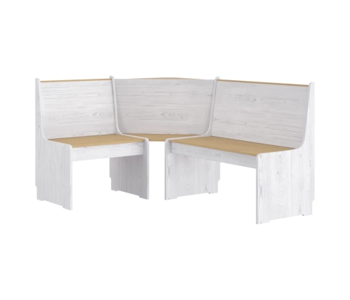 Juego de comedor REINE 3 pzas madera maciza pino marrón blanco