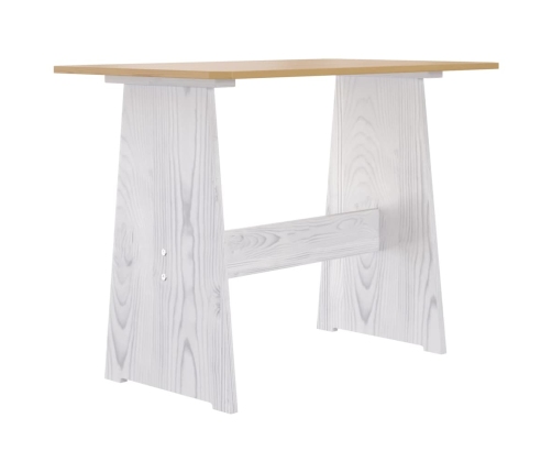 Juego de comedor REINE 3 pzas madera maciza pino marrón blanco