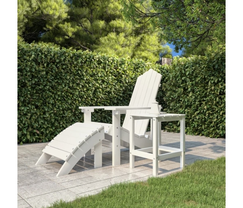 Mesa de jardín Adirondack HDPE blanca 38x38x46 cm