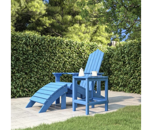 vidaXL Mesa de jardín Adirondack HDPE azul agua 38x38x46 cm