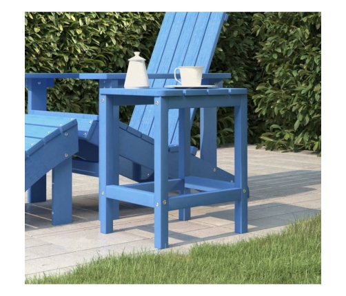 vidaXL Mesa de jardín Adirondack HDPE azul agua 38x38x46 cm