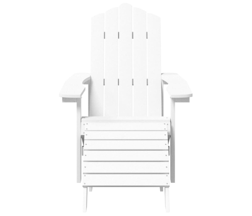 Silla de jardín Adirondack con reposapiés HDPE blanco