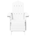 Silla de jardín Adirondack con reposapiés HDPE blanco