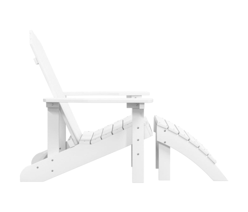 Silla de jardín Adirondack con reposapiés HDPE blanco