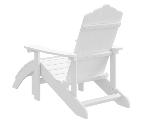 Silla de jardín Adirondack con reposapiés HDPE blanco