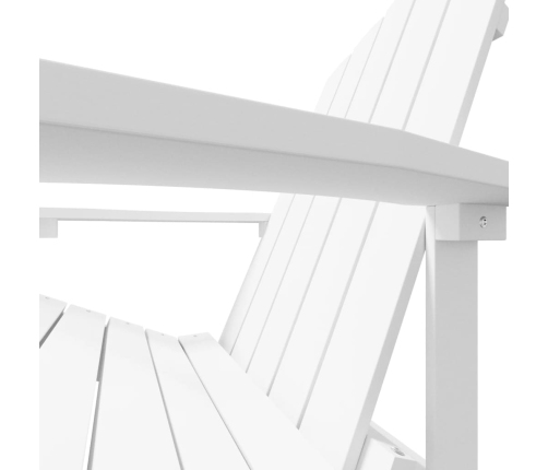 Silla de jardín Adirondack con reposapiés HDPE blanco