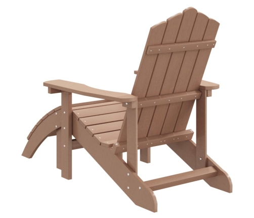 Silla de jardín Adirondack con reposapiés HDPE marrón