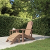 Silla de jardín Adirondack con reposapiés HDPE marrón