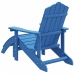 Silla de jardín Adirondack con reposapiés HDPE azul agua