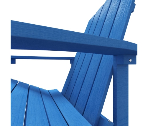 Silla de jardín Adirondack con reposapiés HDPE azul agua