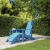 Silla de jardín Adirondack con reposapiés HDPE azul agua