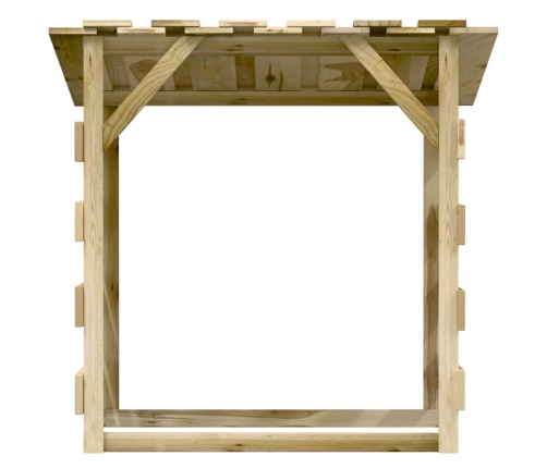 Pérgola con techo madera de pino impregnada 100x90x100 cm