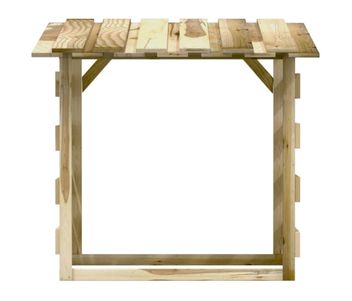 Pérgola con techo madera de pino impregnada 100x90x100 cm