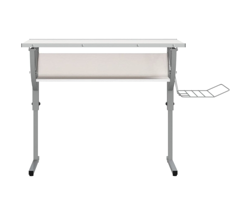 Mesa de dibujo madera y acero blanco y gris 110x53x(58-87) cm