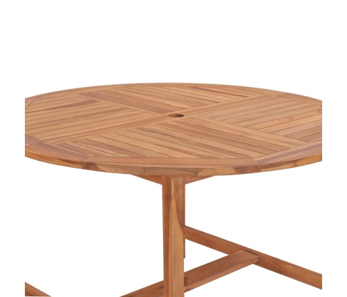 Mesa de comedor de jardín madera maciza de teca Ø110x75 cm