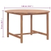 Mesa de comedor de jardín madera maciza de teca Ø110x75 cm