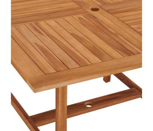 Mesa de comedor de jardín madera maciza de teca 110x110x75 cm